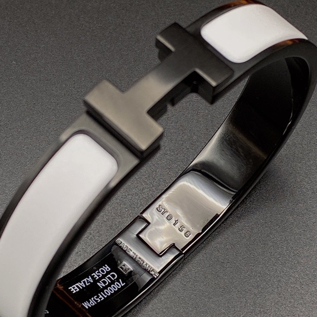 Mysitc H BRACELET 12MM BLACK WHITE CERAMIC