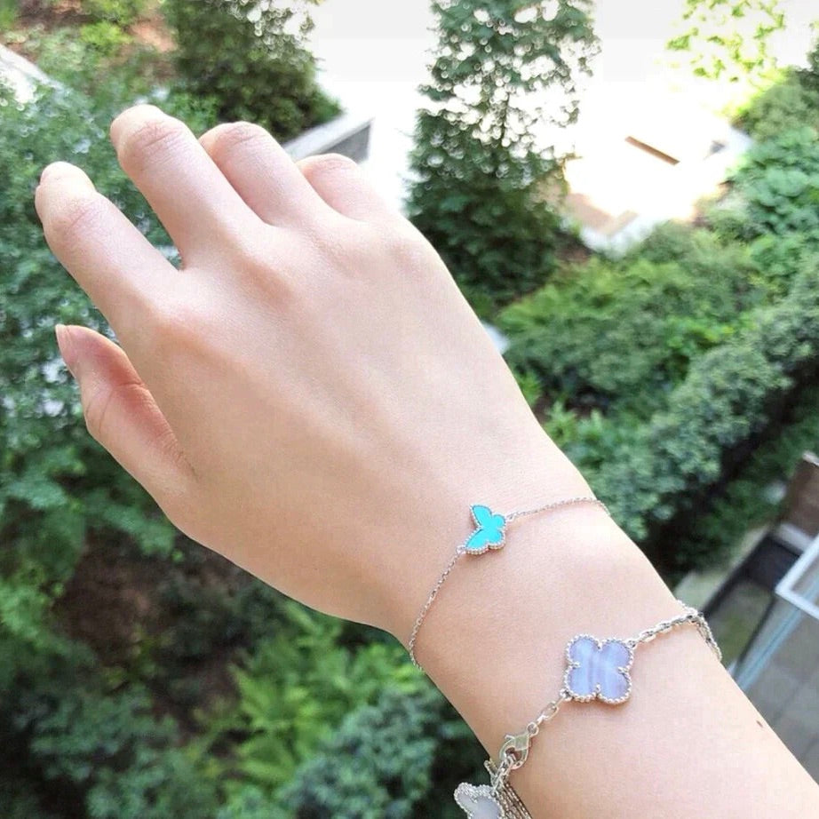 [Demi jewelry]BUTTERFLY TURQUOISE BUTTERFLY BRACELET SILVER