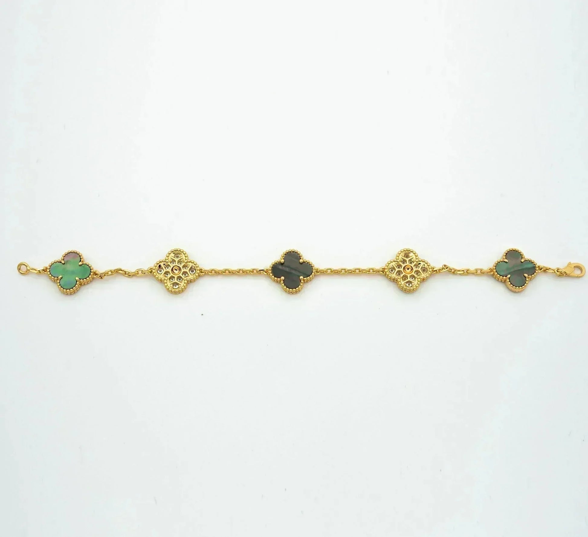 [Demi jewelry] CLOVER 5 MOTIF GRAY MOP BRACELET COLLECTION-new