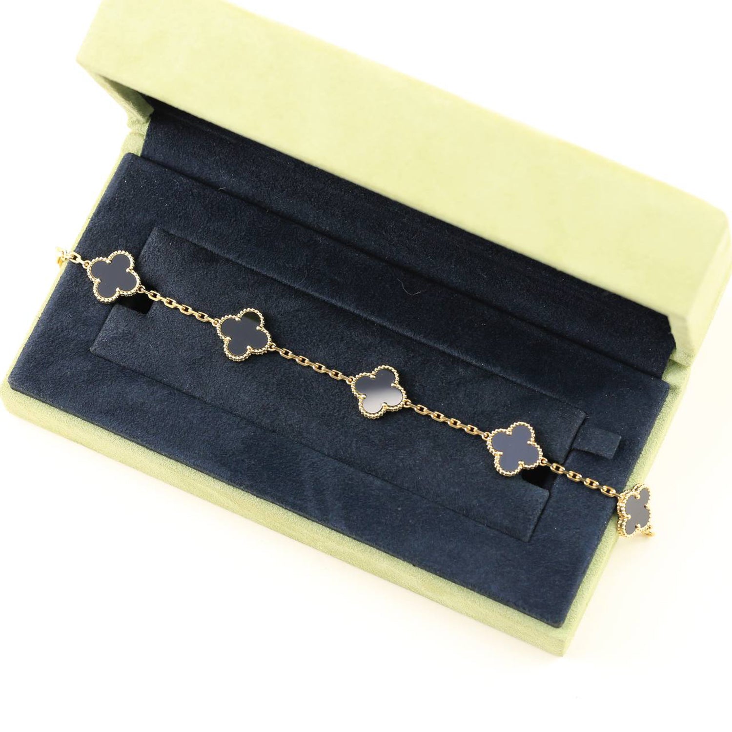 [Demi jewelry] CLOVER 5 MOTIF ONYXS BRACELET COLLECTION-new