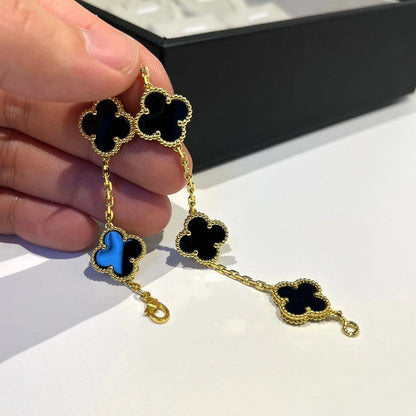 [Mystic] CLOVER 5 MOTIF ONYXS BRACELET COLLECTION