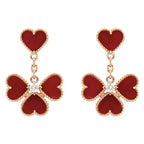 [Demi jewelry]SWEET CLOVER CARNELIAN EARRINGS