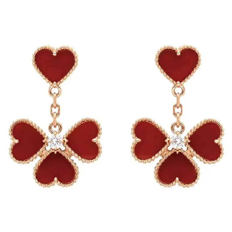 [Demi jewelry]SWEET CLOVER CARNELIAN EARRINGS