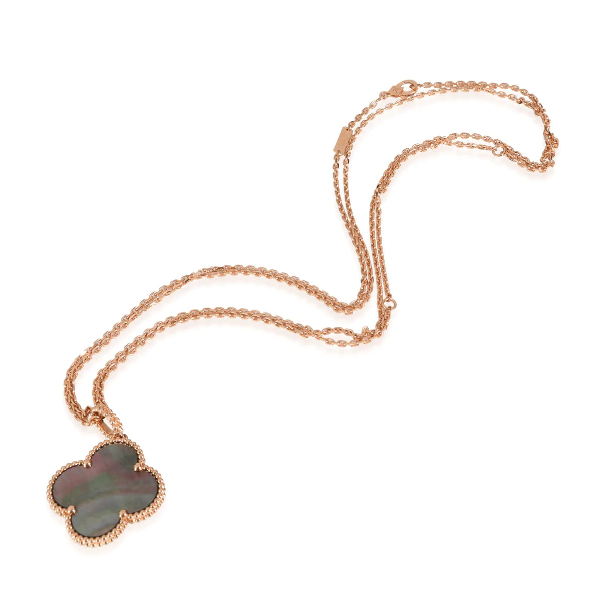 [Demi jewelry]CLOVER 25MM GOLD DARK MOP BIG CLOVER NECKLACE