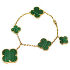 [Demi jewelry]MAGIC CLOVER MALACHITE GOLD BRACELET 5 MOTIFS