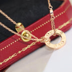 [Demi jewelry]LOVE NECKLACE ADJUSTABLE ROSE GOLD 2 DIAMOND