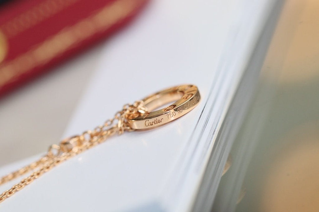 [Demi jewelry]LOVE NECKLACE ADJUSTABLE ROSE GOLD 2 DIAMOND