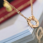 [Demi jewelry]LOVE NECKLACE ADJUSTABLE ROSE GOLD 2 DIAMOND