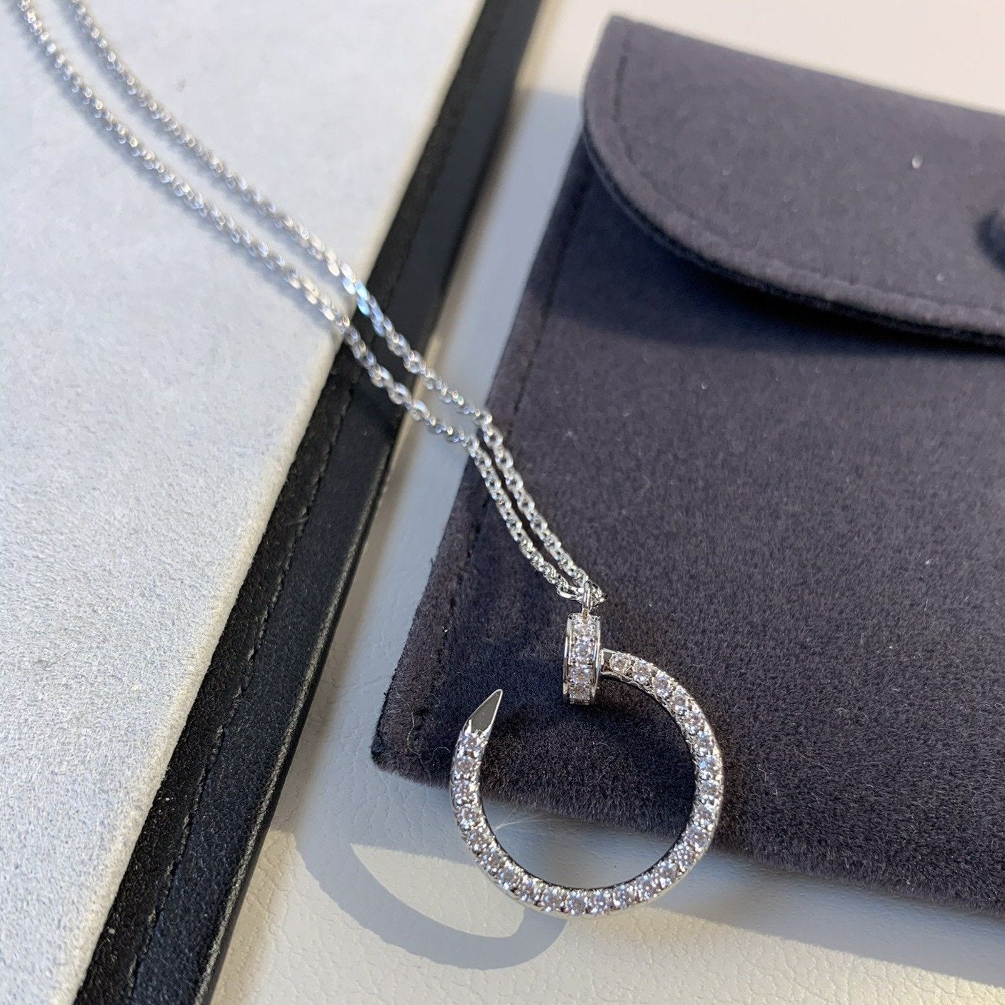 [Demi jewelry]JUSTE NECKLACE SILVER DIAMONDS