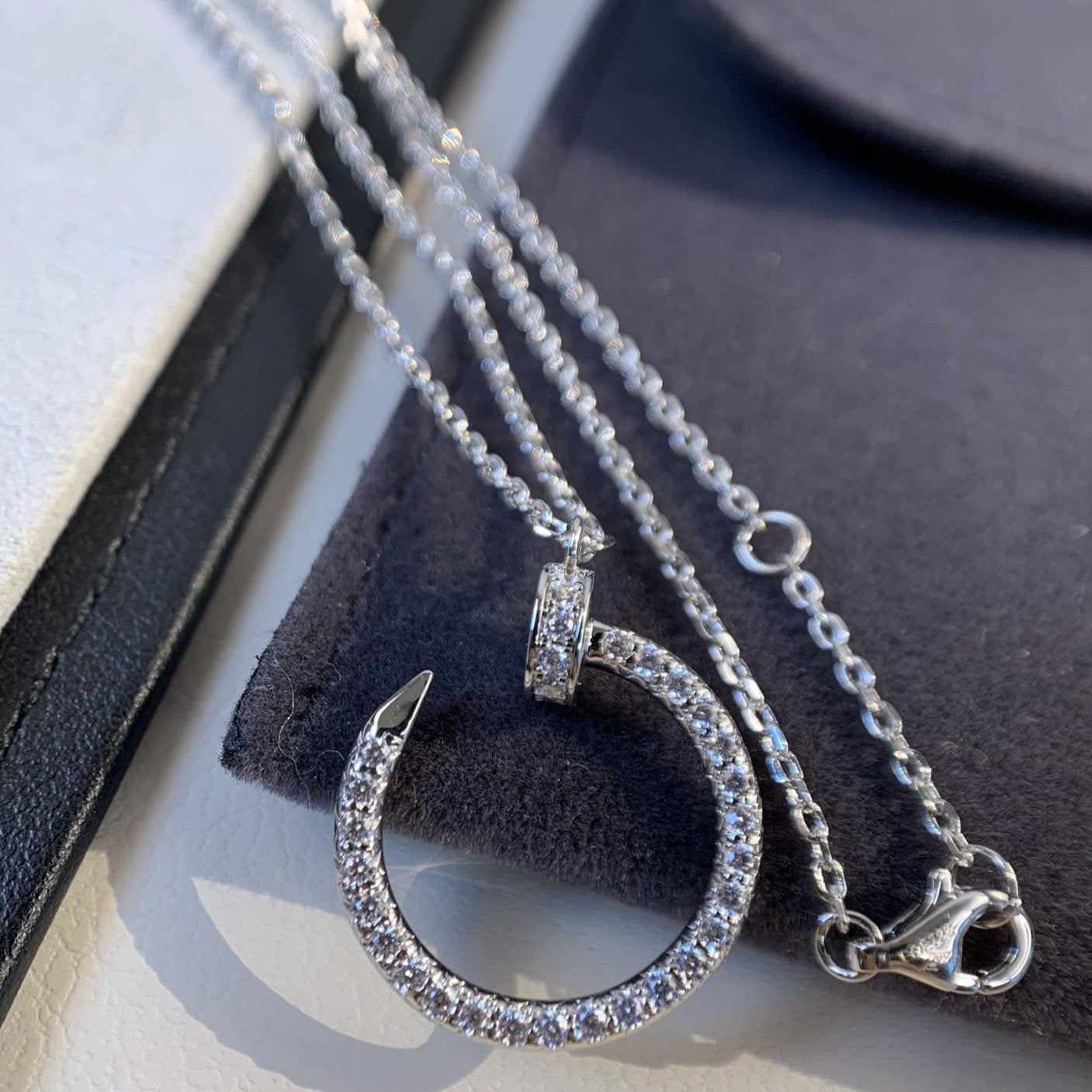 [Demi jewelry]JUSTE NECKLACE SILVER DIAMONDS