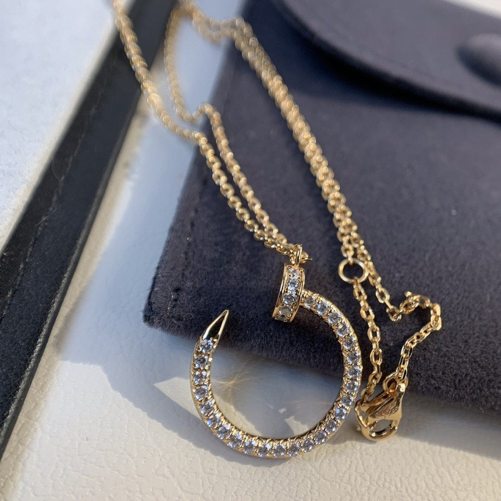 [Demi jewelry]JUSTE NECKLACE PINK GOLD DIAMONDS