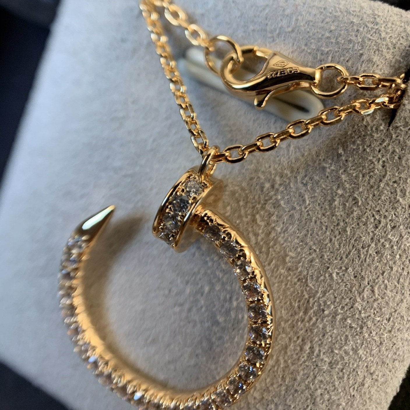 [Demi jewelry]JUSTE NECKLACE PINK GOLD DIAMONDS