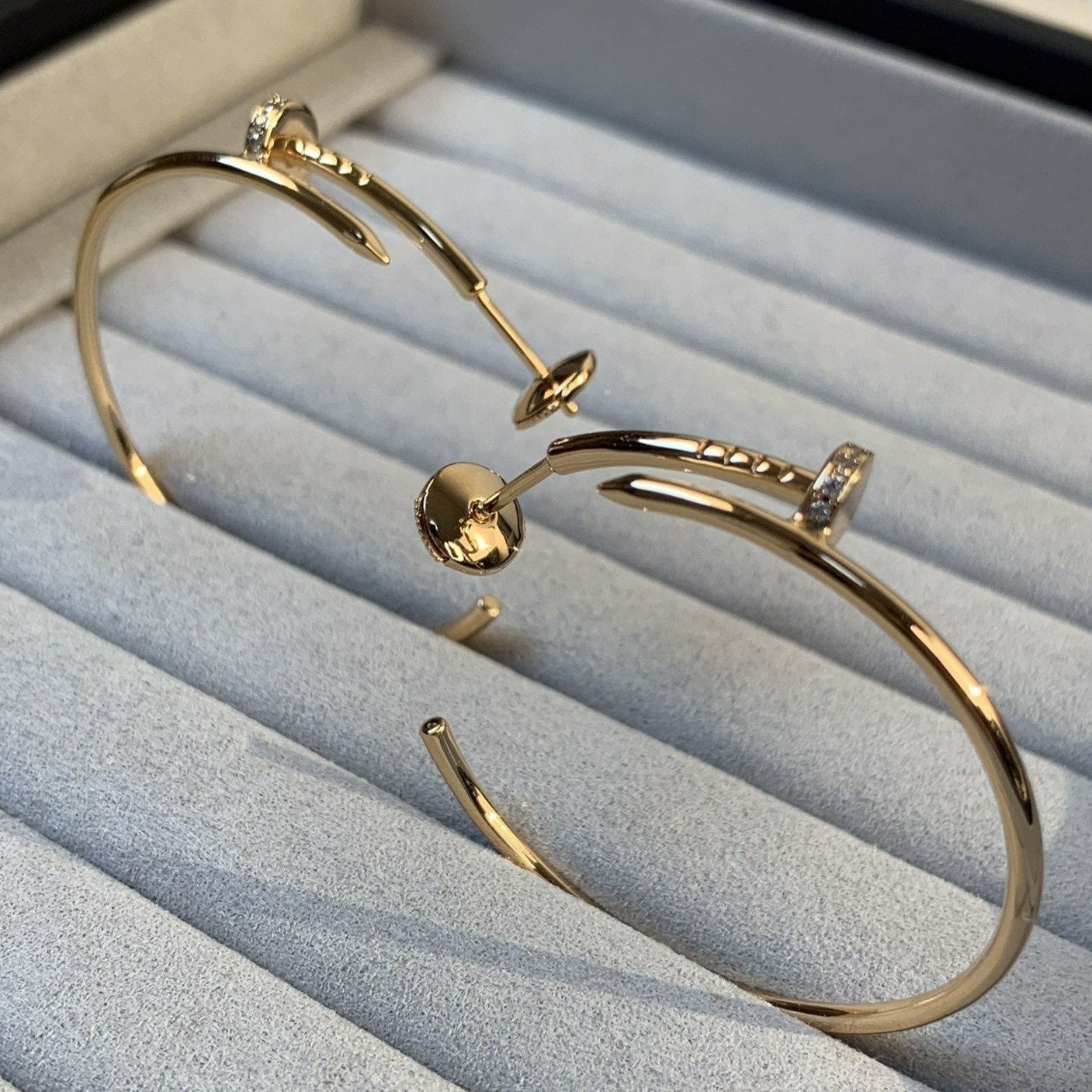 [Demi jewelry]JUSTE EARRINGS GOLD DIAMONDS 1.8MM