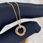 [Demi jewelry]TRINITY NECKLACE SILVER GOLD PINK GOLD DIAMONDS