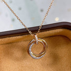[Demi jewelry]TRINITY NECKLACE SILVER GOLD PINK GOLD DIAMONDS