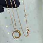 [Demi jewelry]TRINITY NECKLACE SILVER GOLD PINK GOLD DIAMONDS