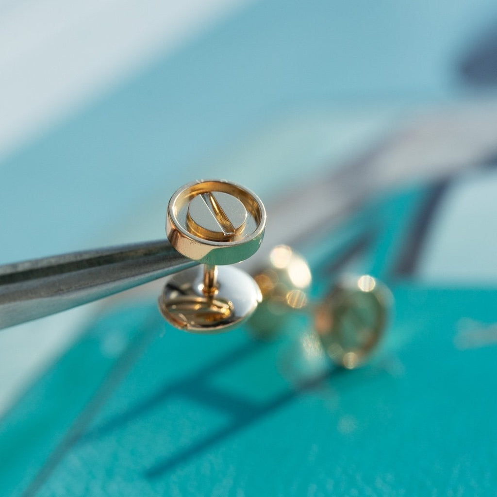 [Demi jewelry]LOVE EARRINGS PINK GOLD 10MM