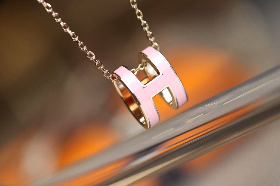 [Demi jewelry]POP H PEDANT PINK GOLD