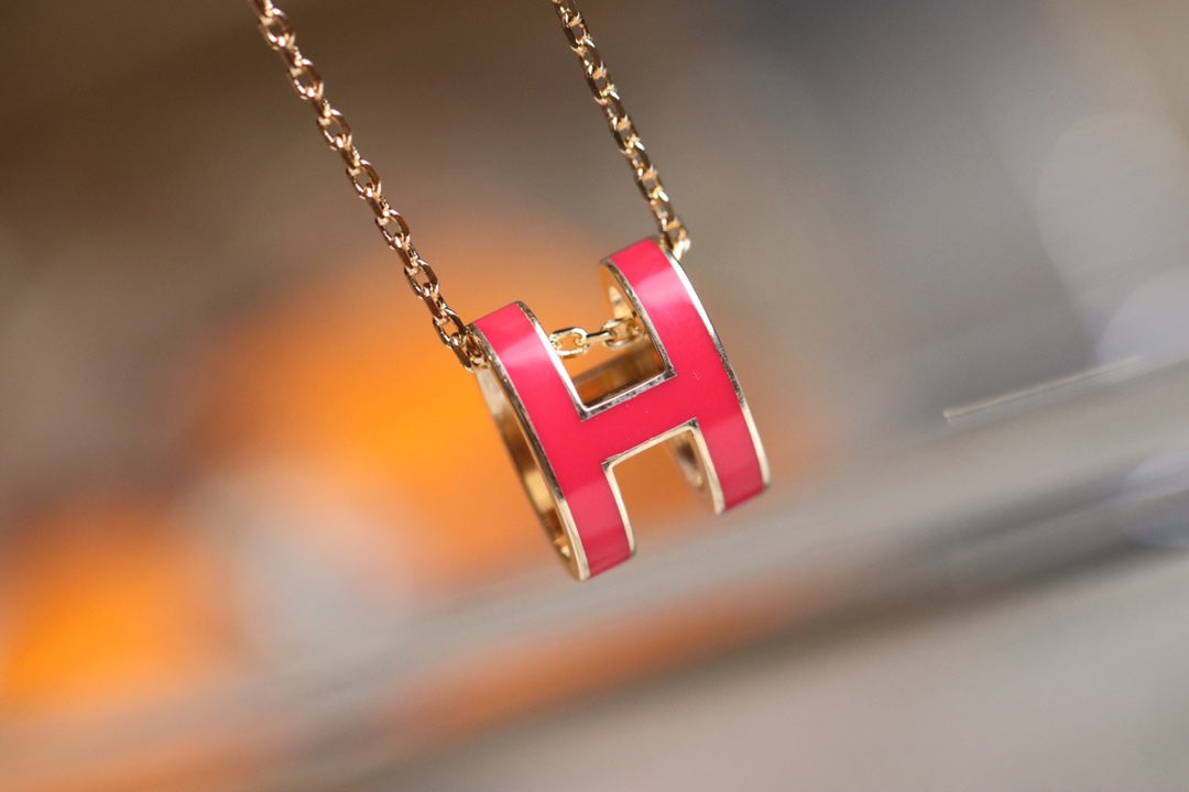 [Demi jewelry]POP H PEDANT PINK GOLD