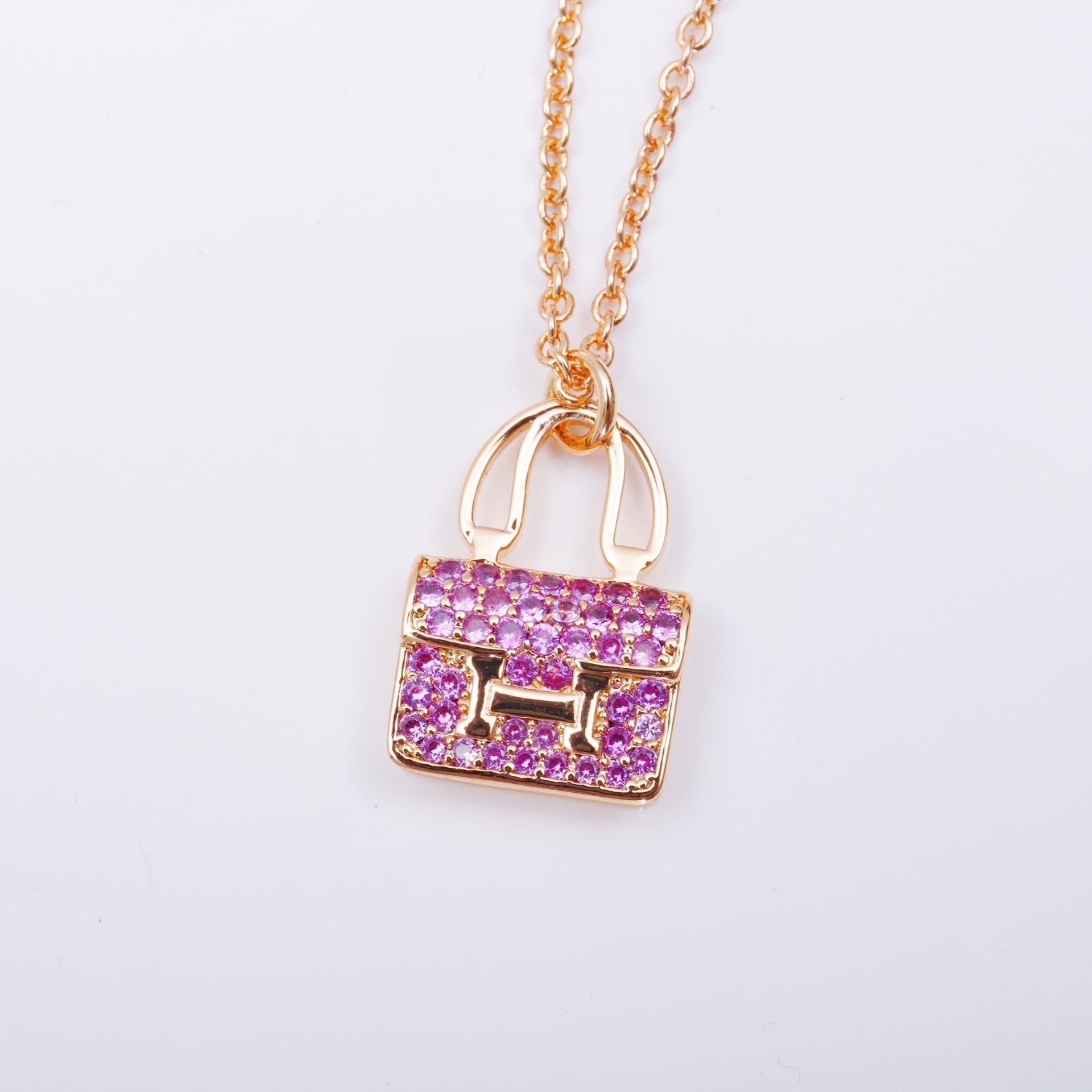 [Demi jewelry]CONSTANCE PEDANT PURPLE DIAMOND NECKLACE