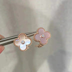 [Demi jewelry]CLOVER MEDIUM 1 MOTIFS  PINK MOP DIAMOND EARRINGS