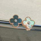 [Demi jewelry]CLOVER MEDIUM 1 MOTIFS GRAY MOP  DIAMOND EARRINGS