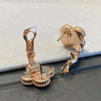 [Demi jewelry]CLOVER MEDIUM 1 MOTIFS GRAY MOP  DIAMOND EARRINGS