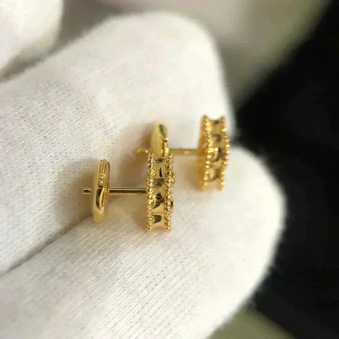 [Demi jewelry]CLOVER MINI 9.5MM MALACHITE  EARRINGS