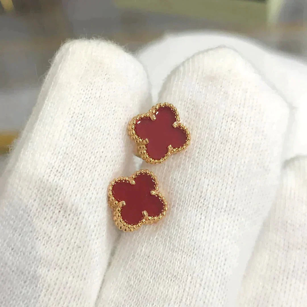 [Demi jewelry]CLOVER MINI 9.5MM CARNELIAN EARRINGS