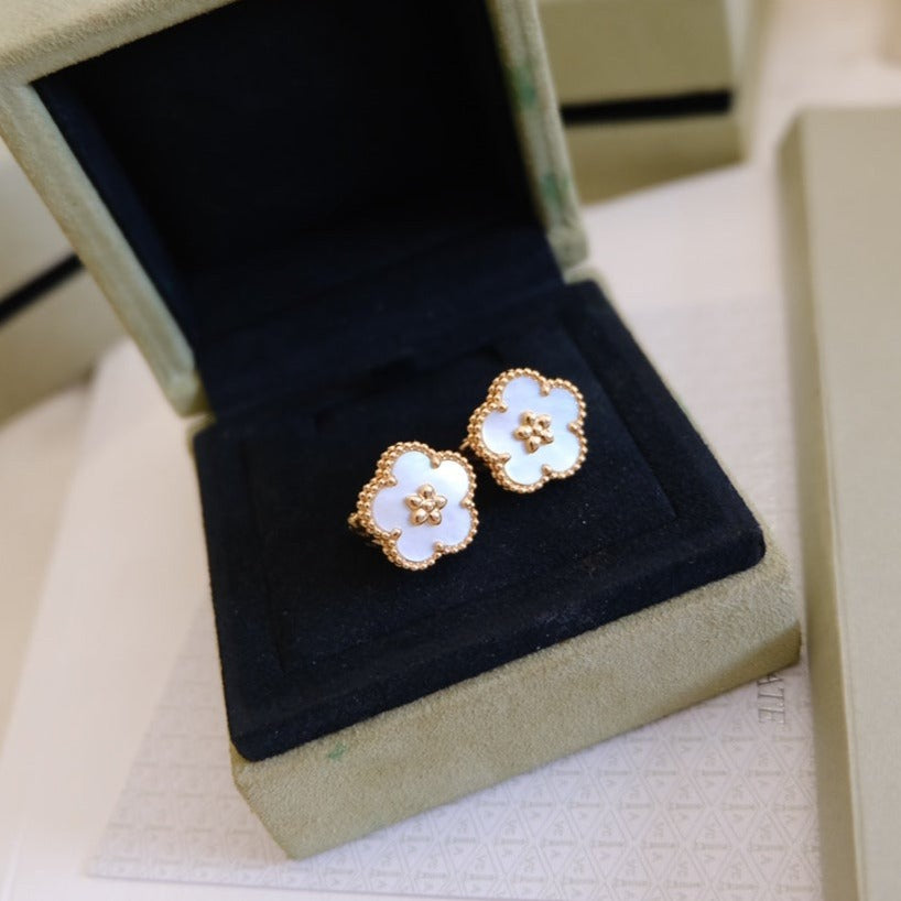 [Demi jewelry]LUCKY PINK GOLD WHITE MOP EARRINGS