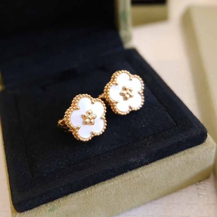 [Demi jewelry]LUCKY PINK GOLD WHITE MOP EARRINGS