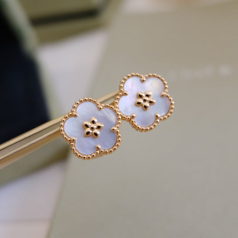 [Demi jewelry]LUCKY PINK GOLD WHITE MOP EARRINGS