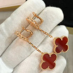 [Demi jewelry]CLOVER 2 MOTIF  LASER CARNELIAN EARRINGS
