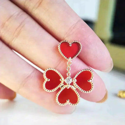 [Mystic]SWEET CLOVER CARNELIAN EARRINGS
