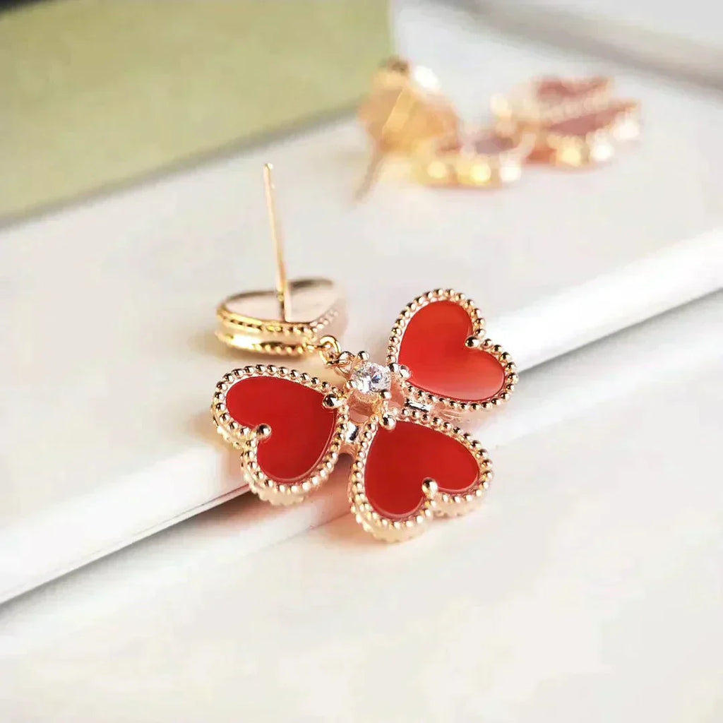 [Demi jewelry]SWEET CLOVER CARNELIAN EARRINGS
