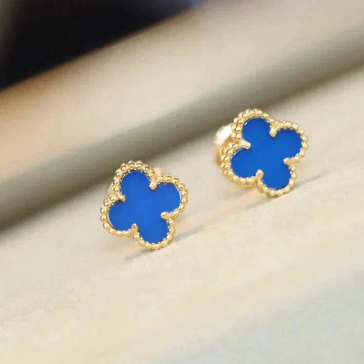 [Demi jewelry]CLOVER MINI 9.5MM TURQUOISE EARRINGS
