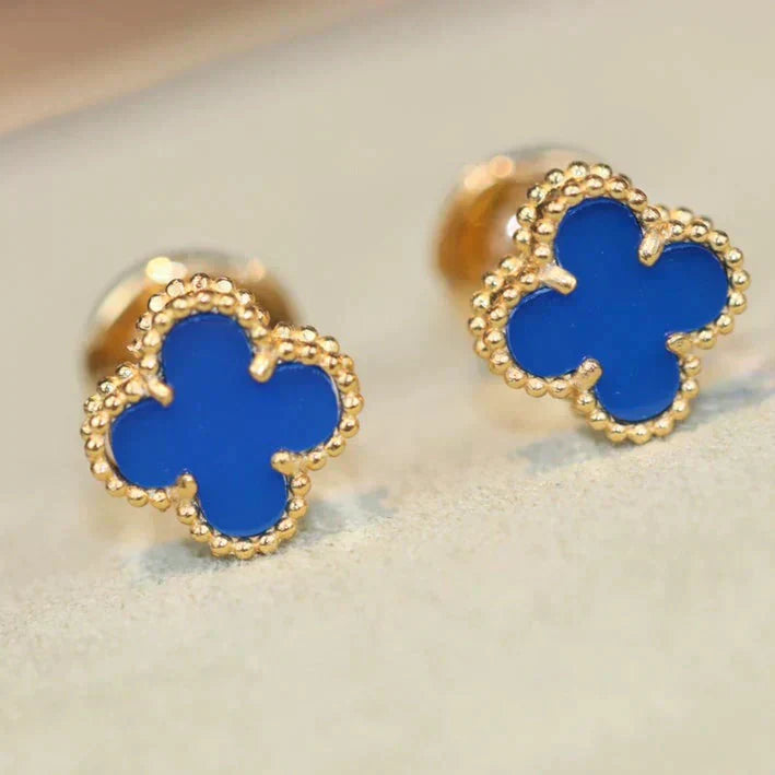 [Demi jewelry]CLOVER MINI 9.5MM TURQUOISE EARRINGS