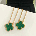 [Demi jewelry]CLOVER 15MM MALACHITE SINGLE FLOWER  NECKLACE