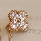 [Demi jewelry]CLOVER MEDIUM 1 MOTIFS FUll DIAMOND EARRINGS