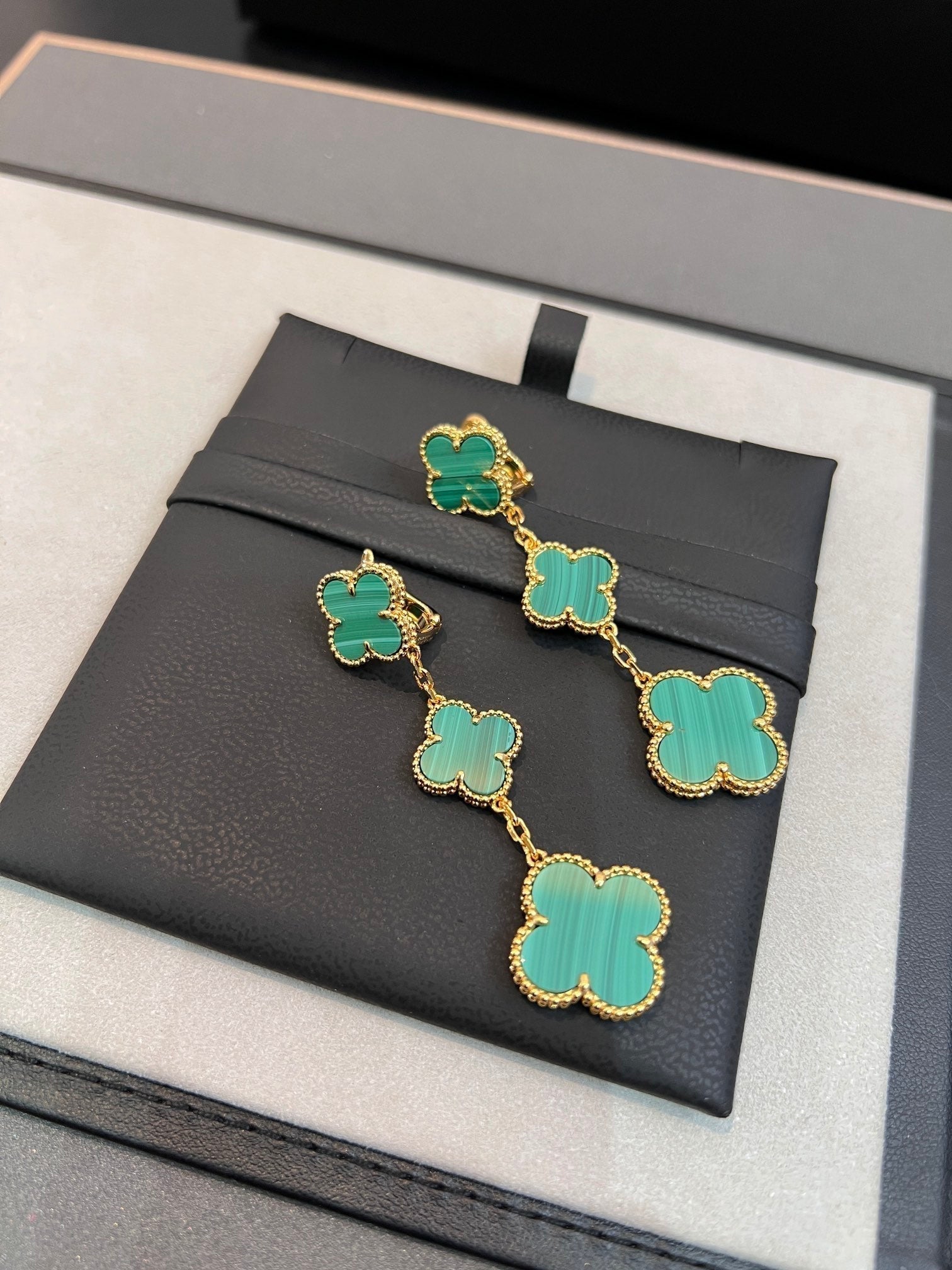 [Demi jewelry]CLOVER MALACHITE 3 MOTIFS GOLD