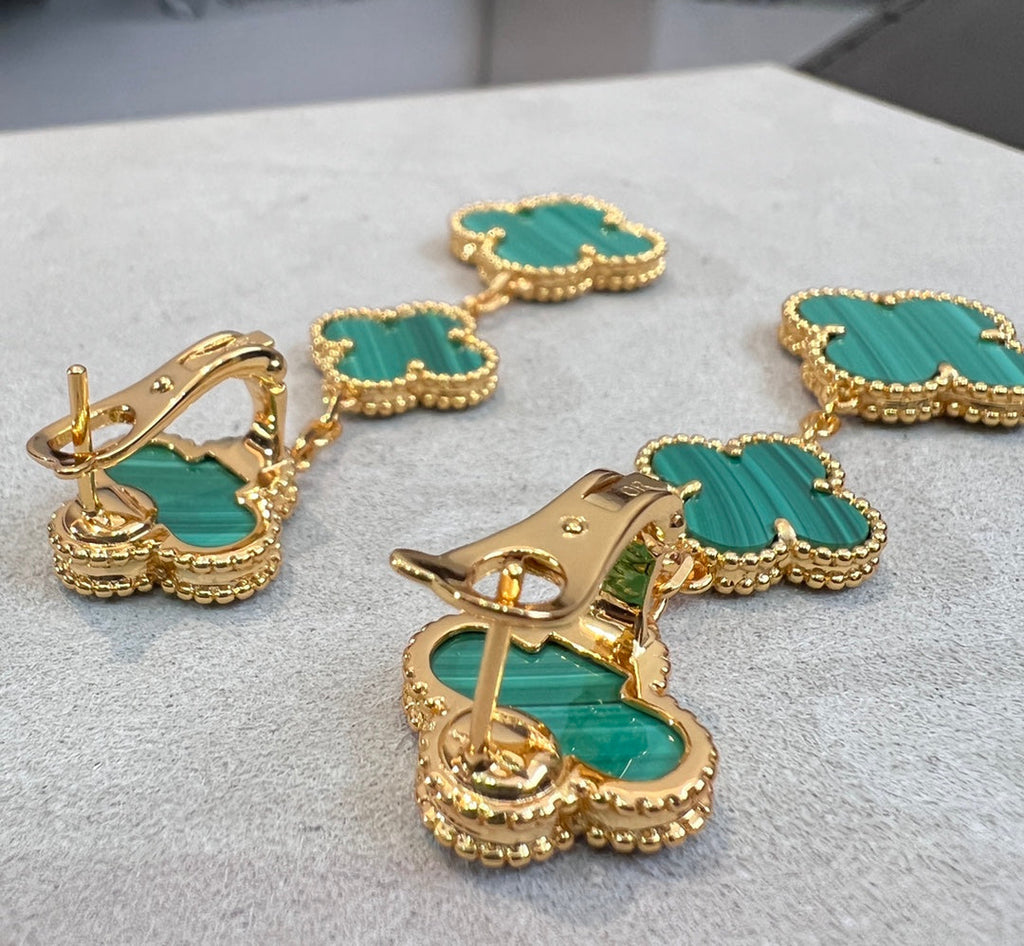 [Demi jewelry]CLOVER MALACHITE 3 MOTIFS GOLD