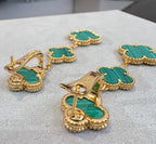 [Demi jewelry]CLOVER MALACHITE 3 MOTIFS GOLD