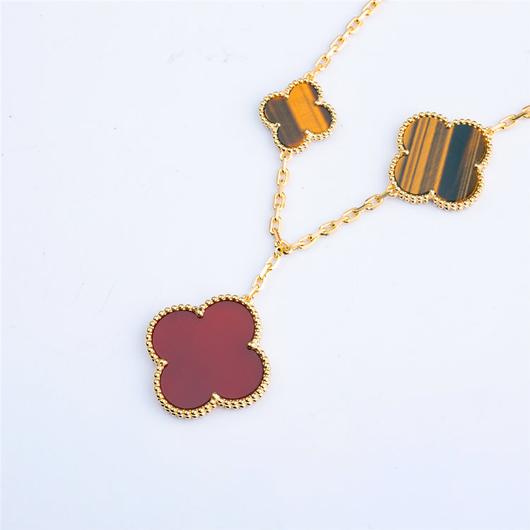 [Demi jewelry]CLOVER BRACELET 5 MOTIFS CARNELIAN TIGER EYE
