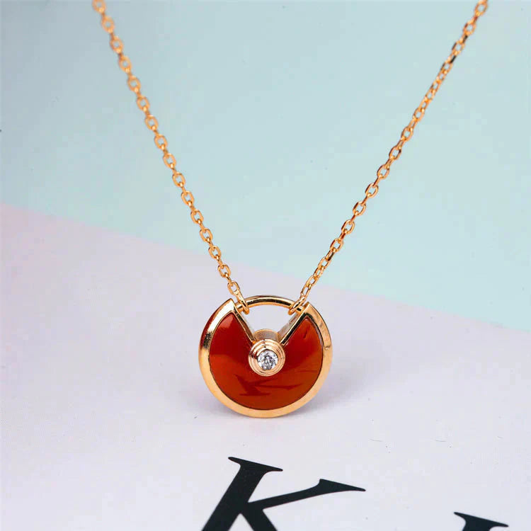 [Demi jewelry]AMULETTE GOLD CARNELIAN ONYX NECKLACE