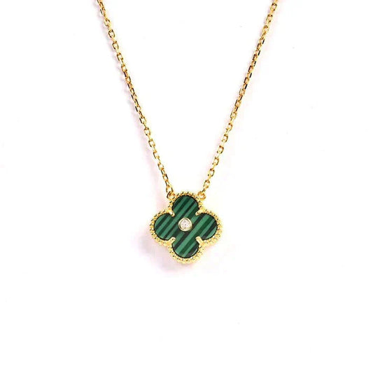 Mysitc CLOVER 15MM DIAMOND TURQUOISE NECKLACE