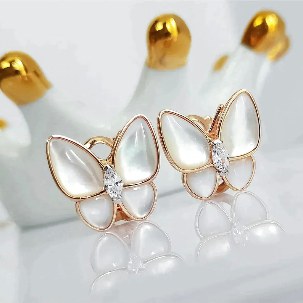 [Demi jewelry]BUTTERFLY MOP DIAMOND EARRINGS