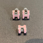 [Demi jewelry]MINI POP H SILVER EARRINGS PINK