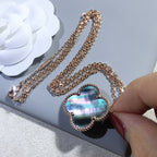 [Demi jewelry]CLOVER 25MM GOLD DARK MOP BIG CLOVER NECKLACE