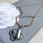 [Demi jewelry]CLOVER 25MM GOLD DARK MOP BIG CLOVER NECKLACE