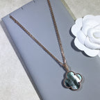 [Demi jewelry]CLOVER 25MM GOLD DARK MOP BIG CLOVER NECKLACE